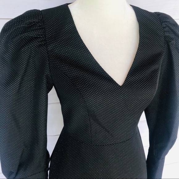 BCBGMAXAZRIA Metallic Puff Shoulder Dress - Picture 4 of 7